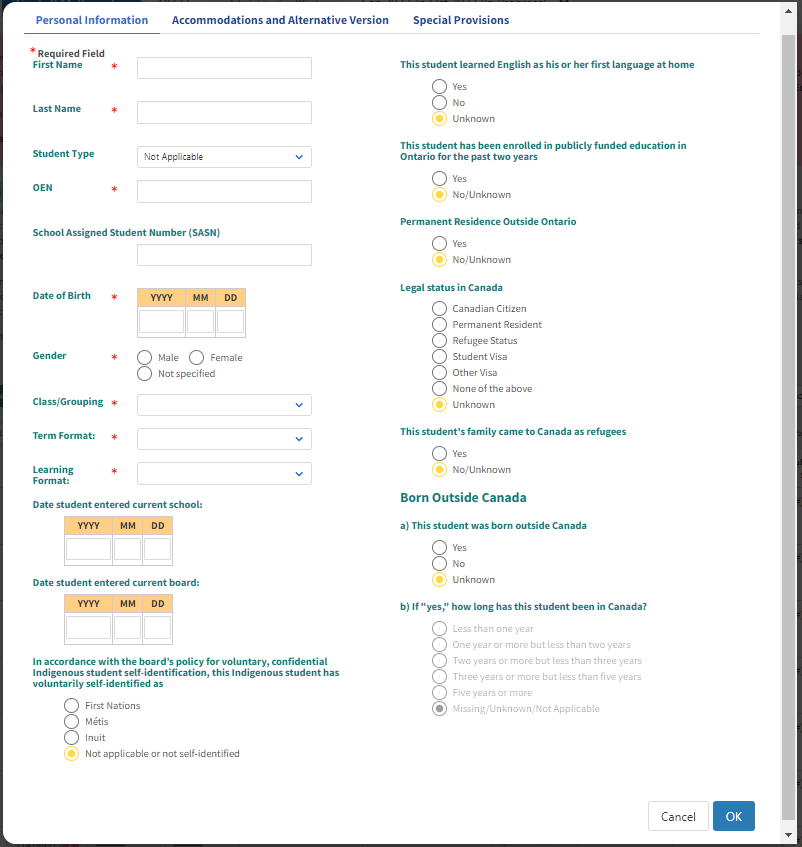 Viewing or Managing Students – Grade 9 Assessment of Mathematics